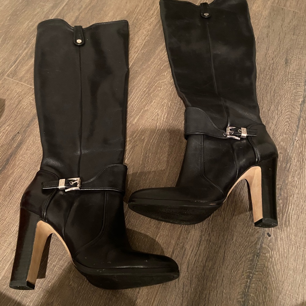 Black leather boots